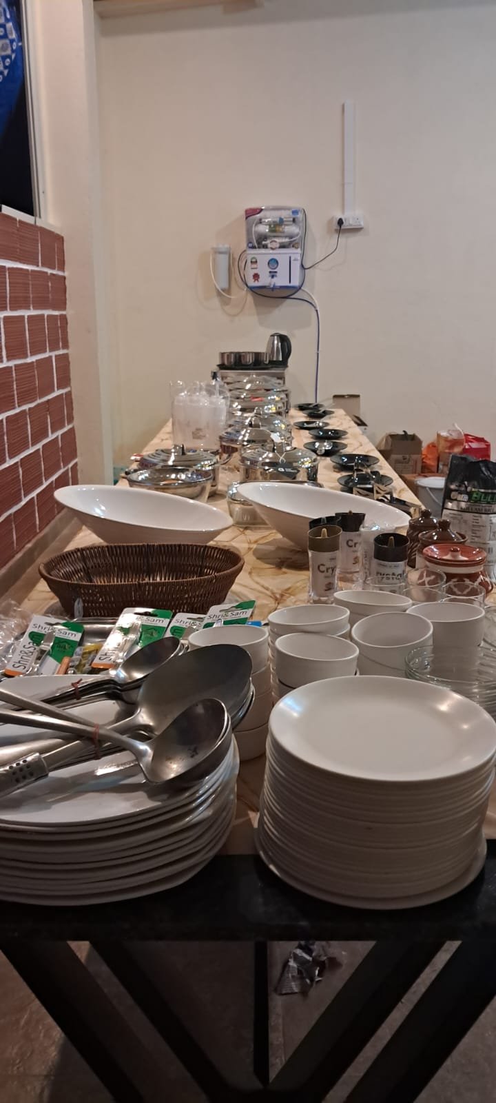 Dining setup for home-cooked Malnad meals at Coffee Goodu